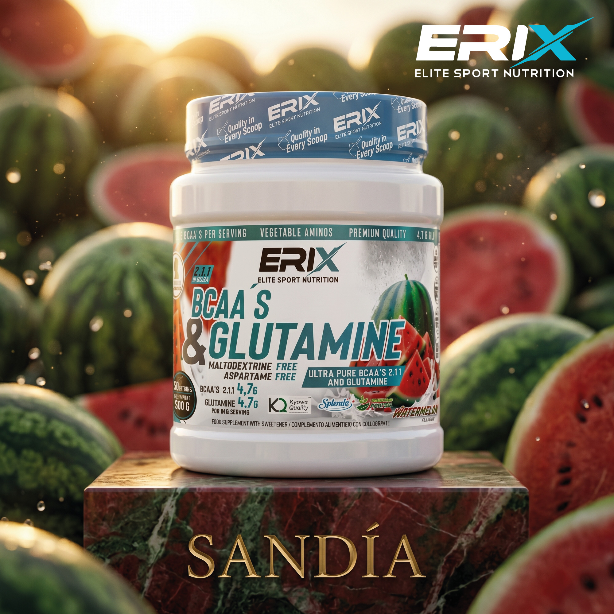 BCAA’S + GLUTAMINA 500 G SANDÍA